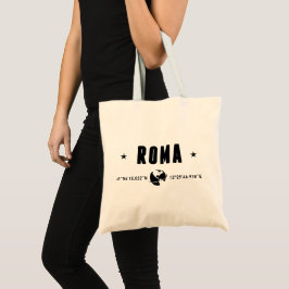 Bolso De Tela Coordenadas de Roma con Globo y Estrellas