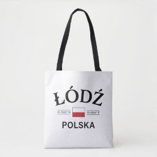 Bolso De Tela Coordenadas polacas de Lodz Polska (Polonia)