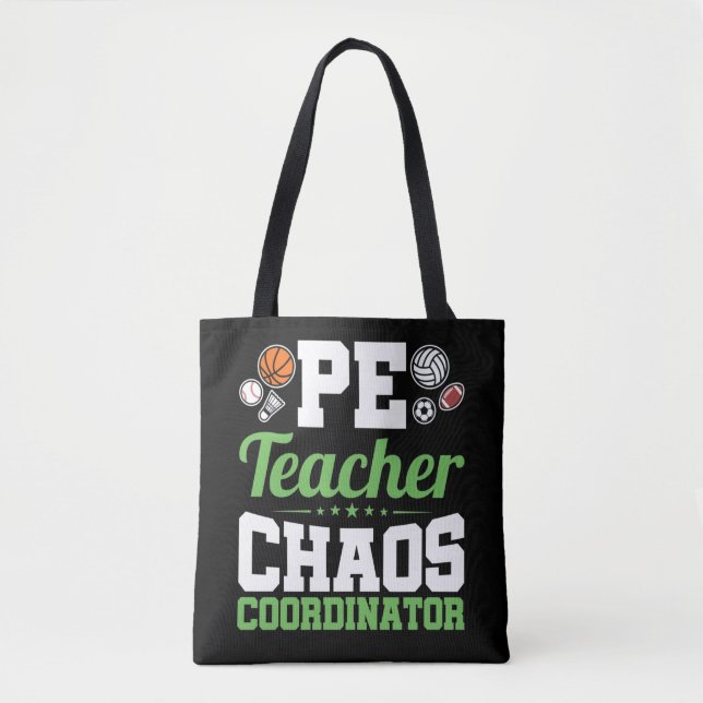 Bolso De Tela Coordinador de caos de profesores de PE (Anverso)