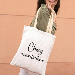 Bolso De Tela Coordinador de Cute Chaos<br><div class="desc">Mantengan la calma y coordinen el caos con nuestra bolsa de bodas con el planificador del caos divertido. Un elegante regalo en blanco y negro para los planificadores de bodas,  le da un toque de diversión al torbellino. Con una calligrafía juguetona,  es práctico y a la vez agudo.</div>