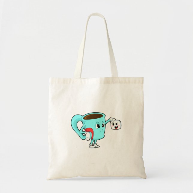 Bolso De Tela Copa con café. (Frente)