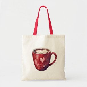 Bolso De Tela Copa Corazón Rojo