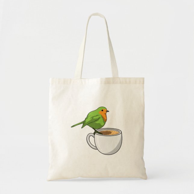 Bolso De Tela Copa de Café de Aves (Frente)