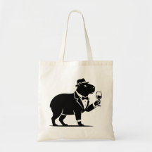 Copa de vino de capybara divertida minimalista mod