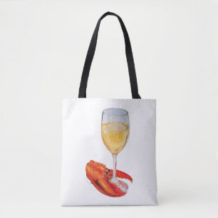 Bolso De Tela Copa de Vino y Pinza de Langosta