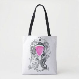 Bolso De Tela Copa Yalta de vino blanco rosado y negro