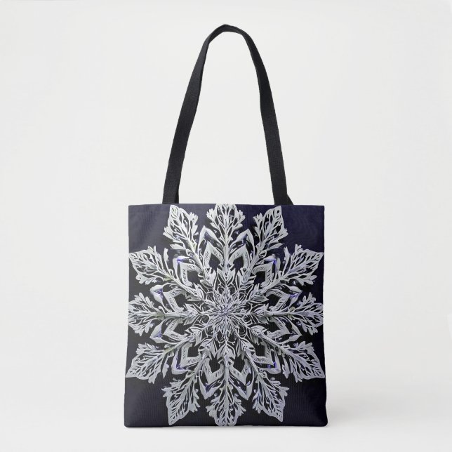 Bolso De Tela copo de nieve 3d (Anverso)