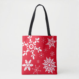 Bolso De Tela Copo de nieve rojo y blanco
