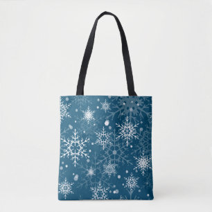 Bolso De Tela Copos de nieve blancos a cielo abierto