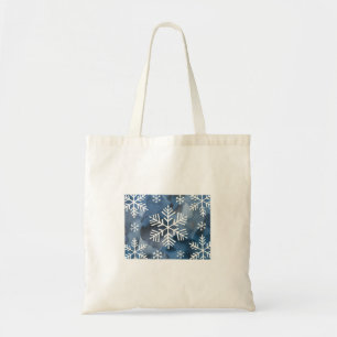 Bolso De Tela Copos de nieve de color azul