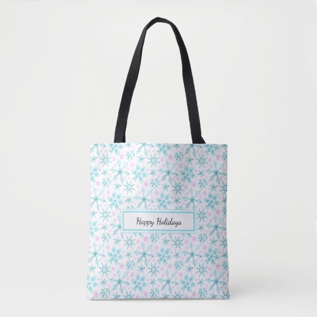 Bolso De Tela Copos de nieve de invierno (Anverso)