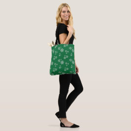 Bolso De Tela Copos de Nieve Hechos a Mano - Verde Brillante y B
