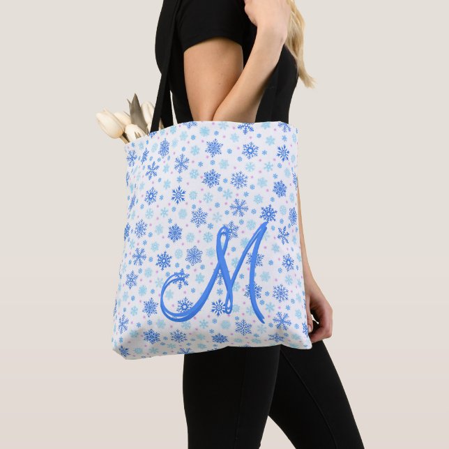 Bolso De Tela Copos de nieve Pastel Bebé Azul Personalizado mode (Detalle)