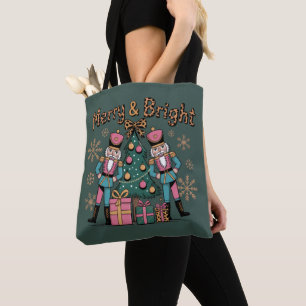 Bolso De Tela Coqueta Cascanueces Leopardo Navidad Alegre y Bril