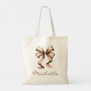 Bolso De Tela Coqueta lazo acuarela Tendencia femenina femenina