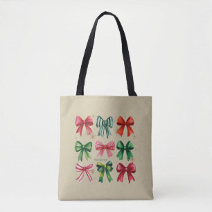 Bolso De Tela Coquetas de Navidad Lazo Rojo Verde Chica Temporad