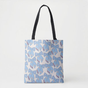 Bolso De Tela Coquette Blue Bows