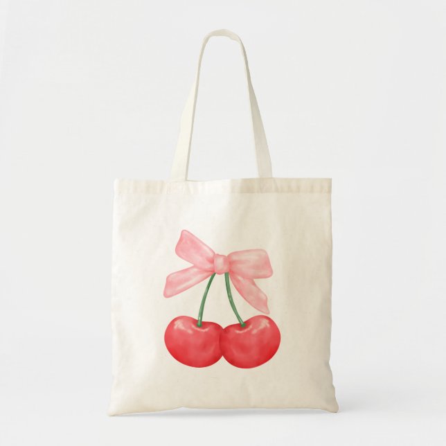 Bolso De Tela Coquette Bow Chica simple rosado (Frente)