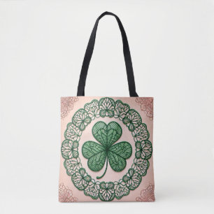 Bolso De Tela Coquette floral encaje shamrock Día de San Patrici