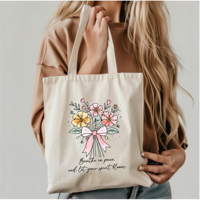 Bolso De Tela Coquette Floral retro con cita (Subido por el creador)
