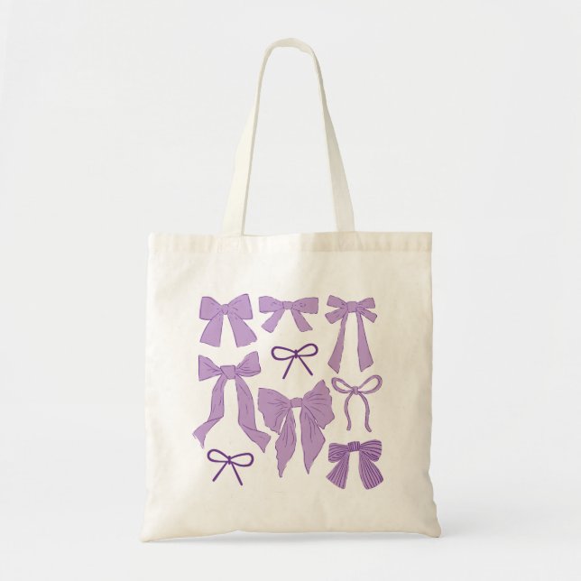 Bolso De Tela Coquette Girly Púrpura (Frente)