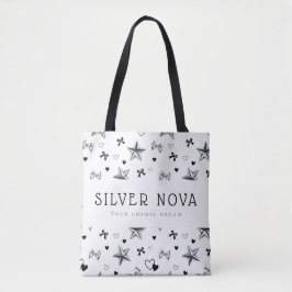 Bolso De Tela Coquette Oscuro Personalizado Y2K Estrella Platead
