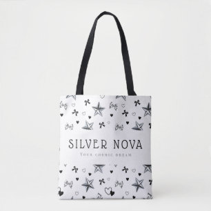 Bolso De Tela Coquette Oscuro Personalizado Y2K Estrella Platead