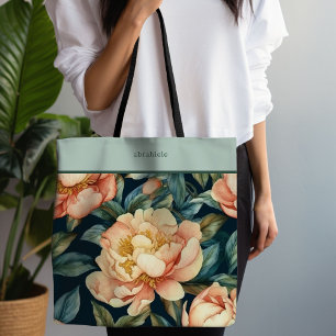 Bolso De Tela Coral Grunge Floral