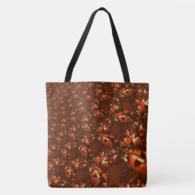 Bolso De Tela Coral marrón brillante y grabado en relieve (Anverso)