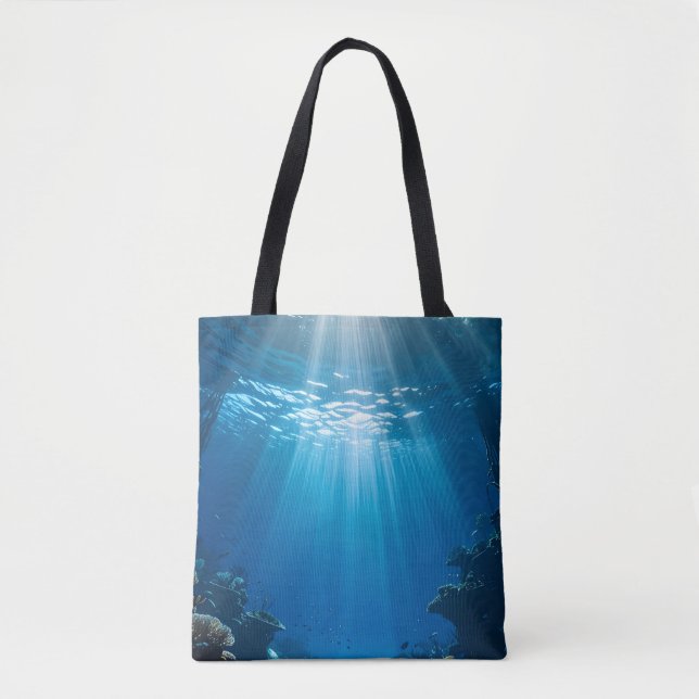 Bolso De Tela Coral Reef Sunbeams Subacuático Tote Bag (Anverso)