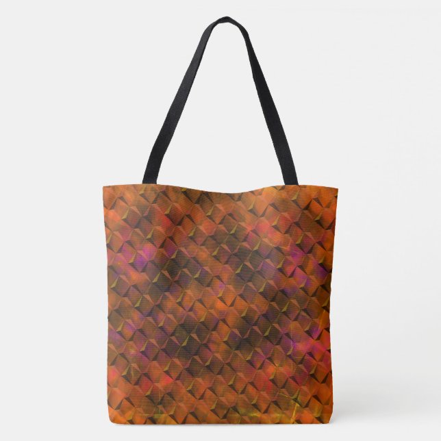 Bolso De Tela Corales o miembros marrones manchados y triángulos (Reverso)