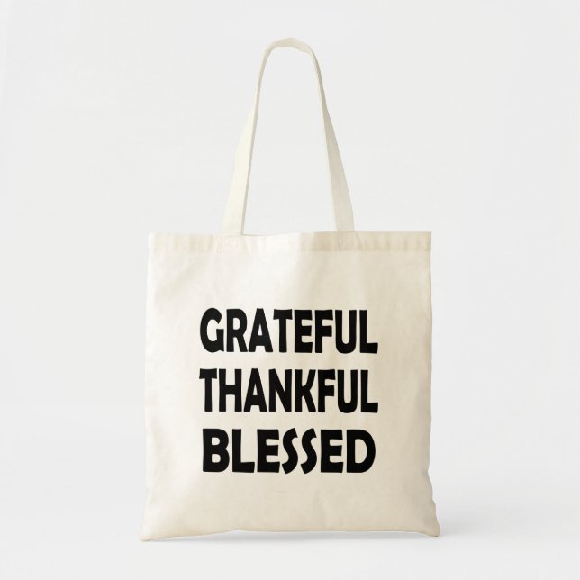 Bolso De Tela Corazón agradecido | Bendiciones agradecidas (Frente)