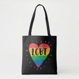 Bolso De Tela Corazón arcoiris LGBT