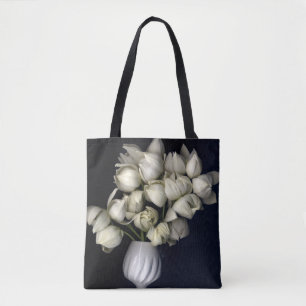 Bolso De Tela "Corazón blanco en negro"