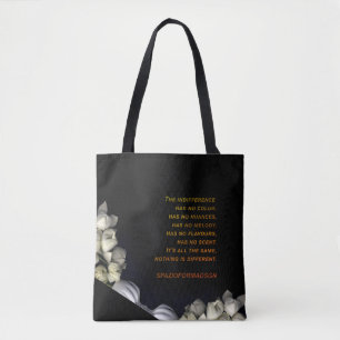 Bolso De Tela "Corazón blanco en negro de luna" e indiferencia
