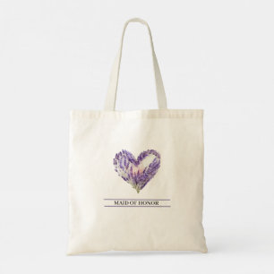 Bolso De Tela Corazón Boda de flores de lavanda