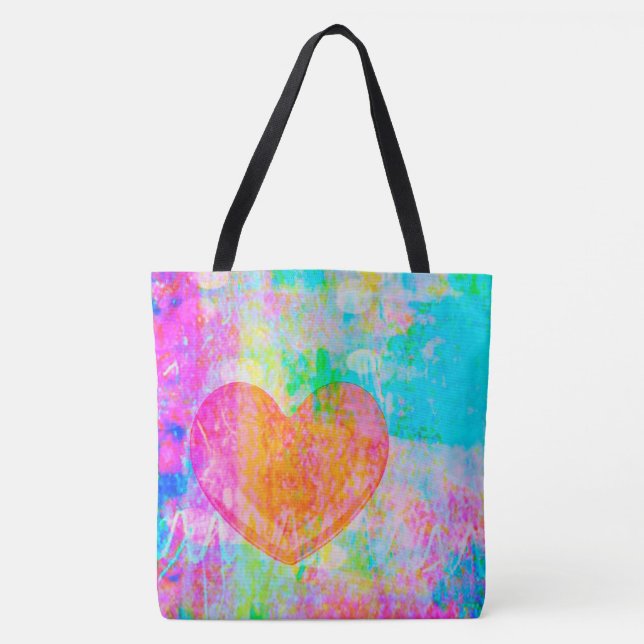 Bolso De Tela Corazón Boho (Anverso)