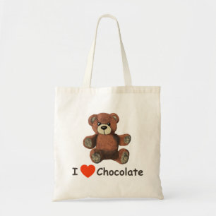 Bolso De Tela Corazón Cute I (amor) Oso de peluche de chocolate