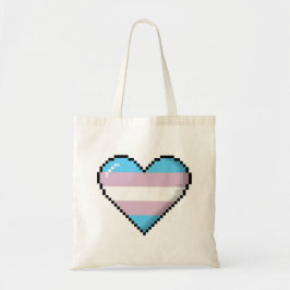 Bolso De Tela Corazón de 8 bits del pixel del orgullo del