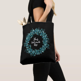 Bolso De Tela Corazón de agua eucalipto verde