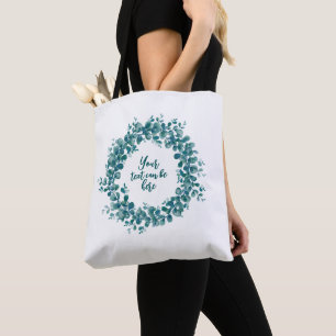 Bolso De Tela Corazón de agua eucalipto verde