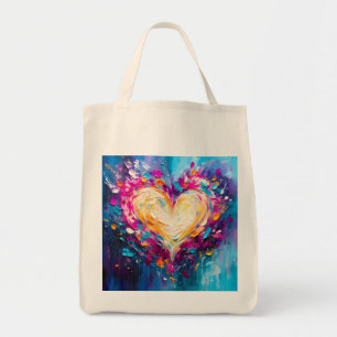 Bolso De Tela Corazón de Amor Abstracto Moderno Colorido