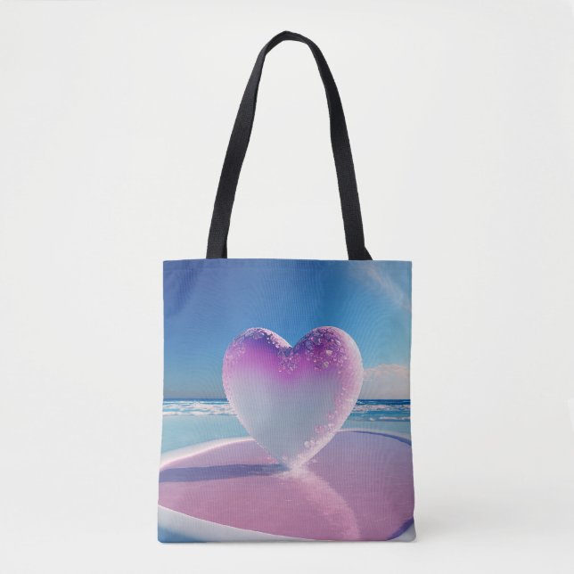 Bolso De Tela Corazón de Amor Oceánico (Anverso)