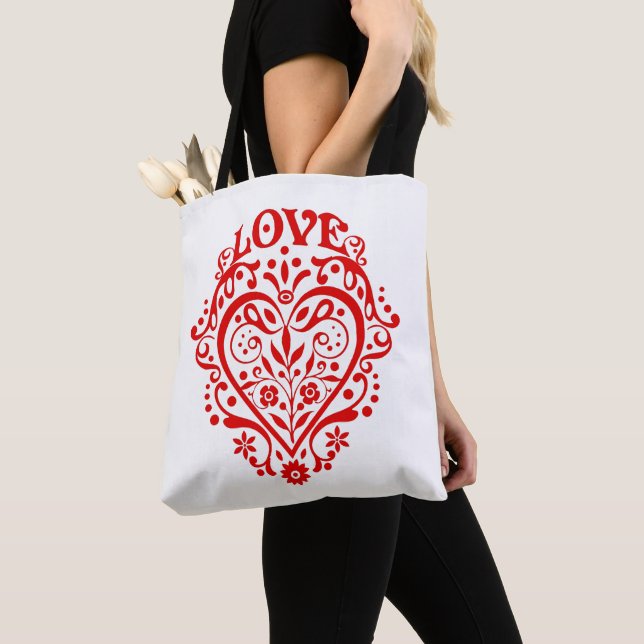 Bolso De Tela Corazón de Amor Romántico (Detalle)