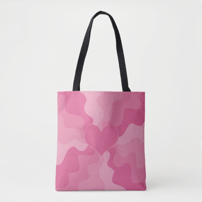 Bolso De Tela Corazón de amor - Rosa (Anverso)