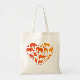 Bolso De Tela Corazón de animales, regalo para los amantes de lo