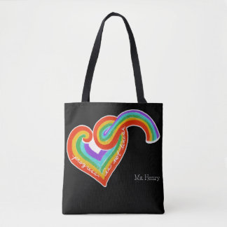 Bolso De Tela Corazón de Arcoíris El Progreso no es Lineal Nombr