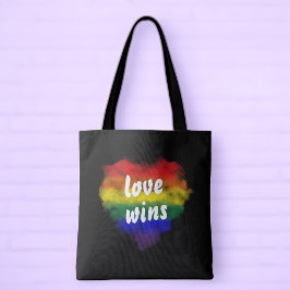 Bolso De Tela Corazón de Arcoíris Orgullo Gana Amor