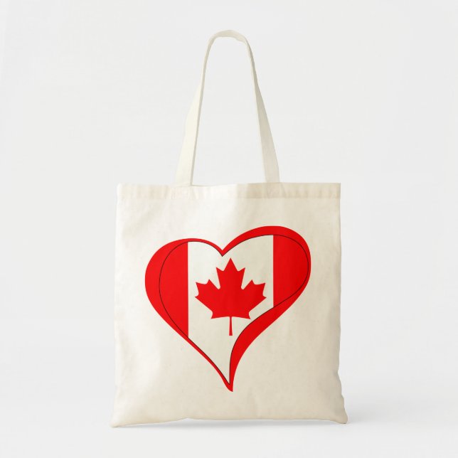 Bolso De Tela Corazón de bandera canadiense (Frente)