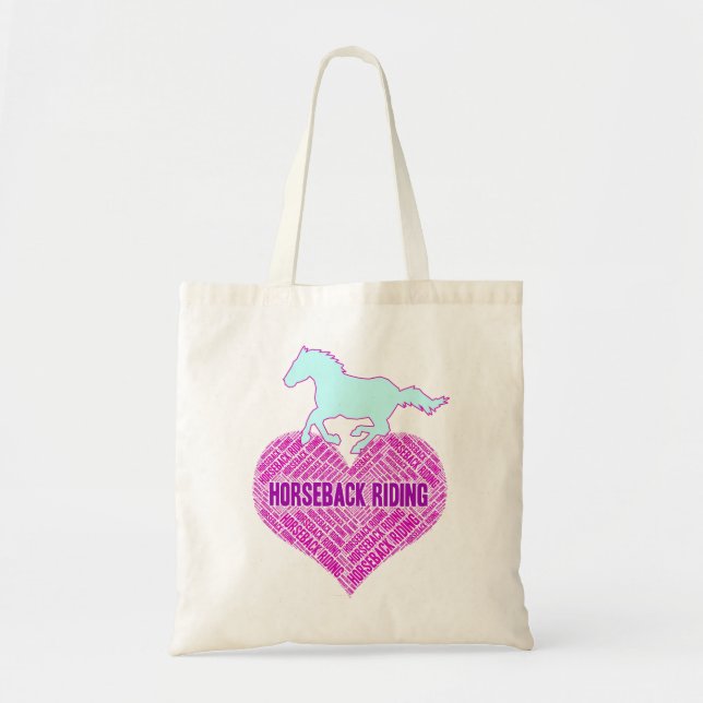 Bolso De Tela Corazón de caballo con Pony salvaje (Frente)